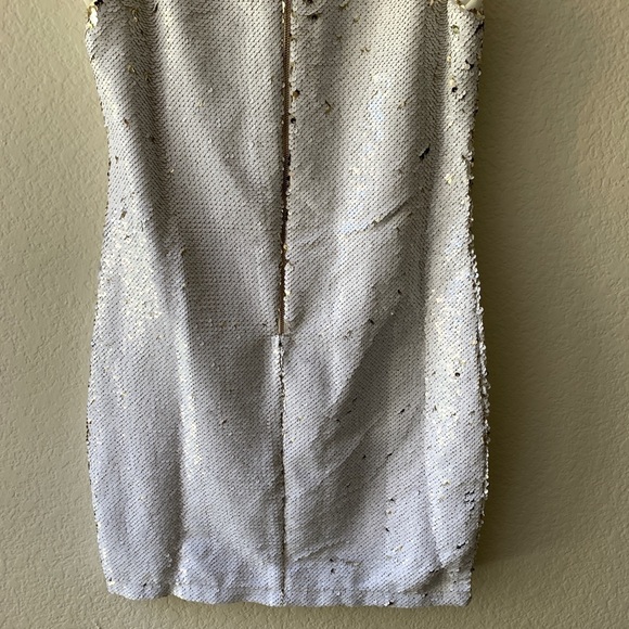 Foxiedox White Gold Flip Sequin Mini Dress XS - Picture 13 of 16